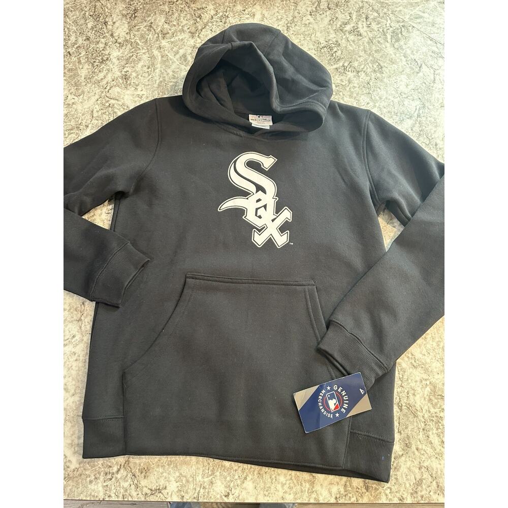 NWT Boys Youth Chicago White Sox Hoodie Large 14/16 Black Sweatshirt